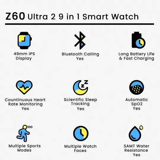 Z60 Ultra 2 9in1 Smart Watch (Clone Copy)